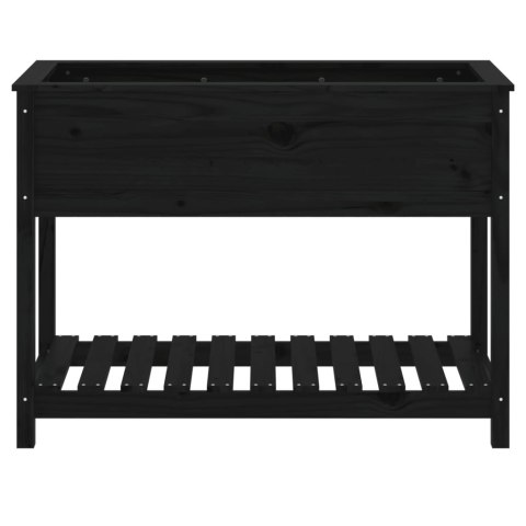 DONICA Z PÓŁKĄ CZARNA 111,5X54X81CM DREWNO SOSNOWE