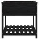DONICA Z PÓŁKĄ CZARNA 82,5X82,5X81CM DREWNO SOSNOWE