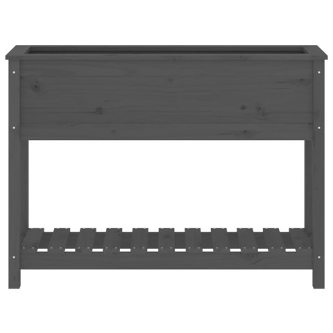 DONICA Z PÓŁKĄ SZARA 111,5X34,5X81CM DREWNO SOSNOWE