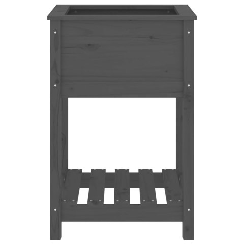 DONICA Z PÓŁKĄ SZARA 54X54X81CM DREWNO SOSNOWE