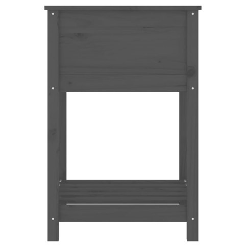 DONICA Z PÓŁKĄ SZARA 54X54X81CM DREWNO SOSNOWE