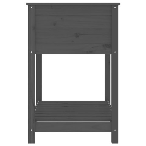 DONICA Z PÓŁKĄ SZARA 82,5X54X81CM DREWNO SOSNOWE