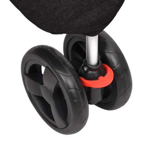 WÓZEK DLA PSA KOTA CZARNY SKŁADANY TKANINA OXFORD 300D DO 15KG