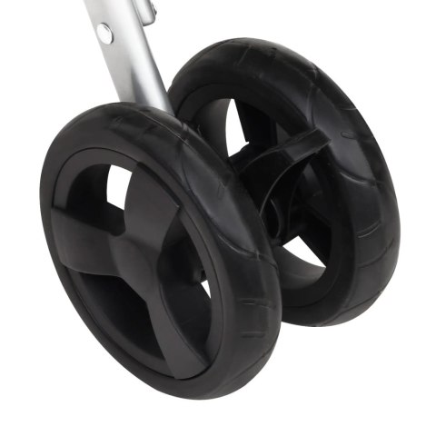 WÓZEK DLA PSA KOTA SZARY SKŁADANY LNIANA TKANINA 300D DO 15KG