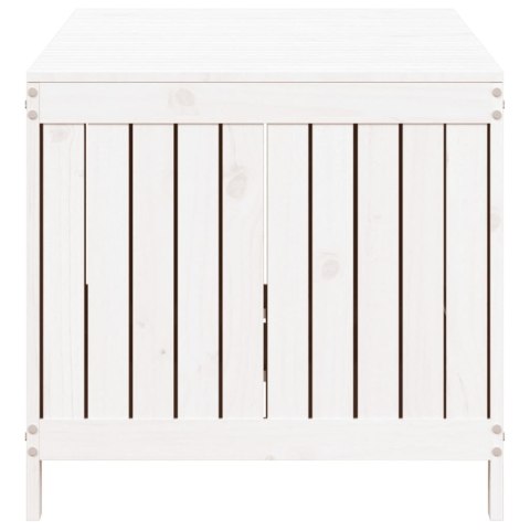 SKRZYNIA OGRODOWA BIAŁA 147X68X64CM DREWNO SOSNOWE