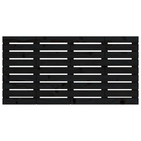 WEZGŁOWIE ŁÓŻKA CZARNE 126X3X63CM DREWNO SOSNOWE