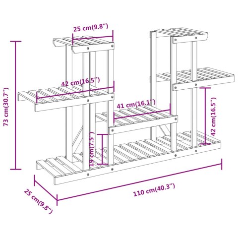 KWIETNIK 110X25X73CM DREWNO JODŁOWE