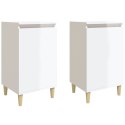 SZAFKI NOCNE 2 SZT POŁYSK BIAŁE 40X35X70CM