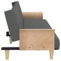 ROZKŁADANA KANAPA Z PODŁOKIETNIKAMI CIEMNOSZARA OBITA TKANINĄ
