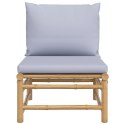 ŚRODKOWA SOFA OGRODOWA Z JASNOSZARYMI PODUSZKAMI BAMBUSOWA