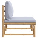 ŚRODKOWA SOFA OGRODOWA Z JASNOSZARYMI PODUSZKAMI BAMBUSOWA