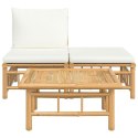 3-CZ. ZESTAW MEBLI DO OGRODU KREMOWE PODUSZKI BAMBUS