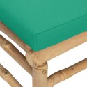 NAROŻNA SOFA OGRODOWA Z ZIELONYMI PODUSZKAMI BAMBUSOWA