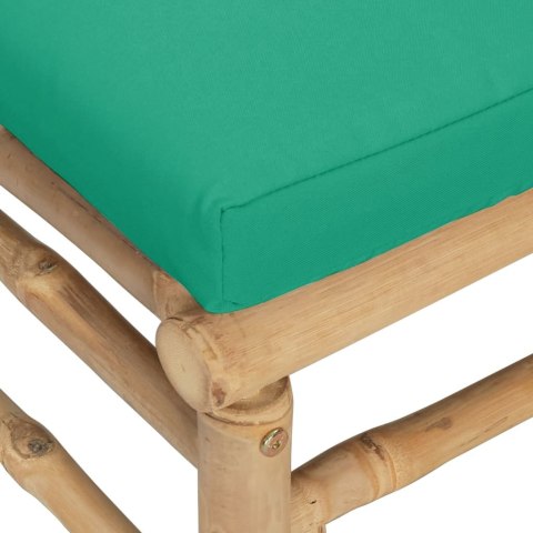 NAROŻNA SOFA OGRODOWA Z ZIELONYMI PODUSZKAMI BAMBUSOWA