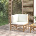 OGRODOWA SOFA NAROŻNA KREMOWE PODUSZKI BAMBUS