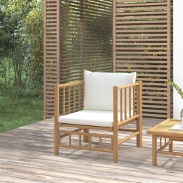 SOFA OGRODOWA KREMOWE PODUSZKI BAMBUS