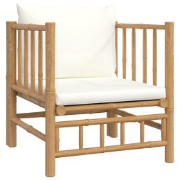 SOFA OGRODOWA KREMOWE PODUSZKI BAMBUS