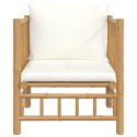 SOFA OGRODOWA KREMOWE PODUSZKI BAMBUS