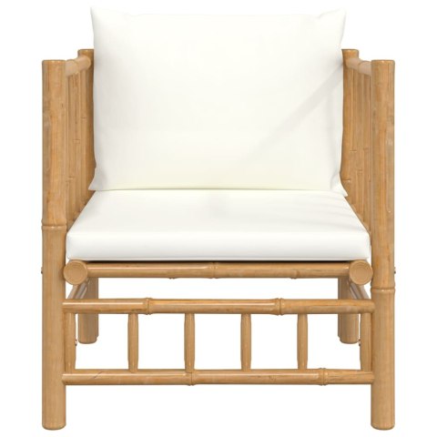 SOFA OGRODOWA KREMOWE PODUSZKI BAMBUS