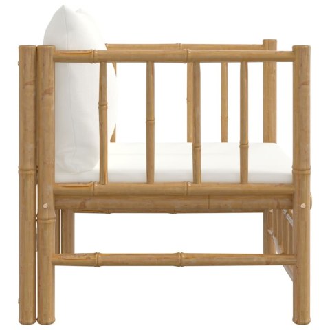 SOFA OGRODOWA KREMOWE PODUSZKI BAMBUS