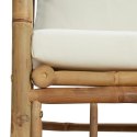 SOFA OGRODOWA KREMOWE PODUSZKI BAMBUS