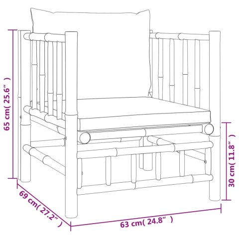 SOFA OGRODOWA KREMOWE PODUSZKI BAMBUS
