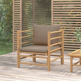 SOFA OGRODOWA Z PODUSZKAMI TAUPE BAMBUSOWA