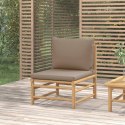 ŚRODKOWA SOFA OGRODOWA Z PODUSZKAMI TAUPE BAMBUSOWA