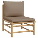 ŚRODKOWA SOFA OGRODOWA Z PODUSZKAMI TAUPE BAMBUSOWA