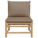 ŚRODKOWA SOFA OGRODOWA Z PODUSZKAMI TAUPE BAMBUSOWA