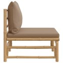 ŚRODKOWA SOFA OGRODOWA Z PODUSZKAMI TAUPE BAMBUSOWA