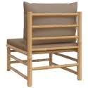 ŚRODKOWA SOFA OGRODOWA Z PODUSZKAMI TAUPE BAMBUSOWA