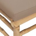 ŚRODKOWA SOFA OGRODOWA Z PODUSZKAMI TAUPE BAMBUSOWA