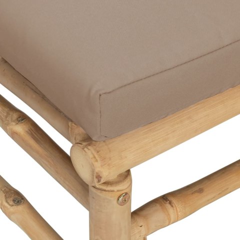 ŚRODKOWA SOFA OGRODOWA Z PODUSZKAMI TAUPE BAMBUSOWA