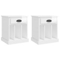 SZAFKI NOCNE 2 SZT BIAŁE POŁYSK 43X36X50CM