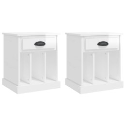 SZAFKI NOCNE 2 SZT BIAŁE POŁYSK 43X36X50CM