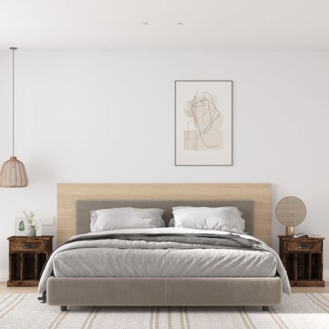 SZAFKI NOCNE 2 SZT PRZYDYMIONY DĄB 43X36X50CM