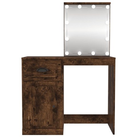 TOALETKA Z LED PRZYDYMIONY DĄB 90X50X132,5CM