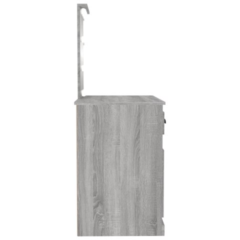 TOALETKA Z LED SZARY DĄB SONOMA 90X50X132,5CM