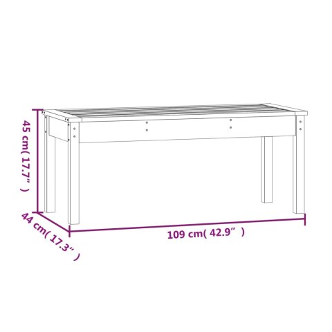 ŁAWKA OGRODOWA CZARNA 109X44X45CM DREWNO SOSNOWE