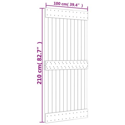DRZWI PRZESUWNE 100X210CM DREWNO SOSNOWE