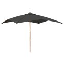 PARASOL OGRODOWY NA DREWNIANYM SŁUPKU ANTRACYT 300X300X273CM