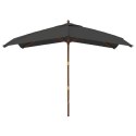 PARASOL OGRODOWY NA DREWNIANYM SŁUPKU ANTRACYT 300X300X273CM