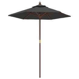 PARASOL OGRODOWY NA DREWNIANYM SŁUPKU ANTRACYTOWY 196X231CM