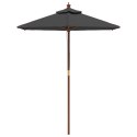 PARASOL OGRODOWY NA DREWNIANYM SŁUPKU ANTRACYTOWY 196X231CM