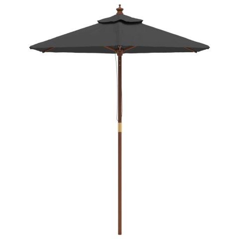 PARASOL OGRODOWY NA DREWNIANYM SŁUPKU ANTRACYTOWY 196X231CM