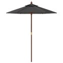 PARASOL OGRODOWY NA DREWNIANYM SŁUPKU ANTRACYTOWY 196X231CM
