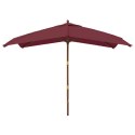 PARASOL OGRODOWY NA DREWNIANYM SŁUPKU BORDOWY 300X300X273CM