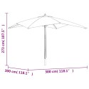 PARASOL OGRODOWY NA DREWNIANYM SŁUPKU BORDOWY 300X300X273CM