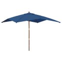 PARASOL OGRODOWY NA DREWNIANYM SŁUPKU LAZUROWY 300X300X273CM